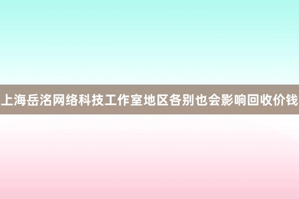 上海岳洺网络科技工作室地区各别也会影响回收价钱
