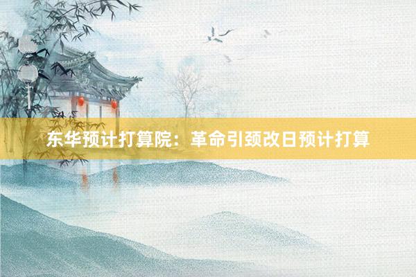 东华预计打算院：革命引颈改日预计打算