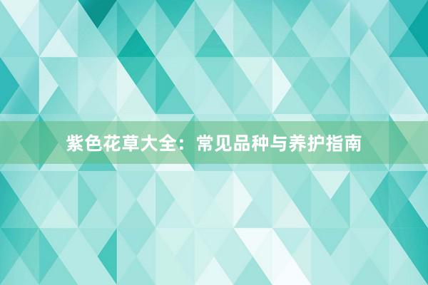 紫色花草大全：常见品种与养护指南